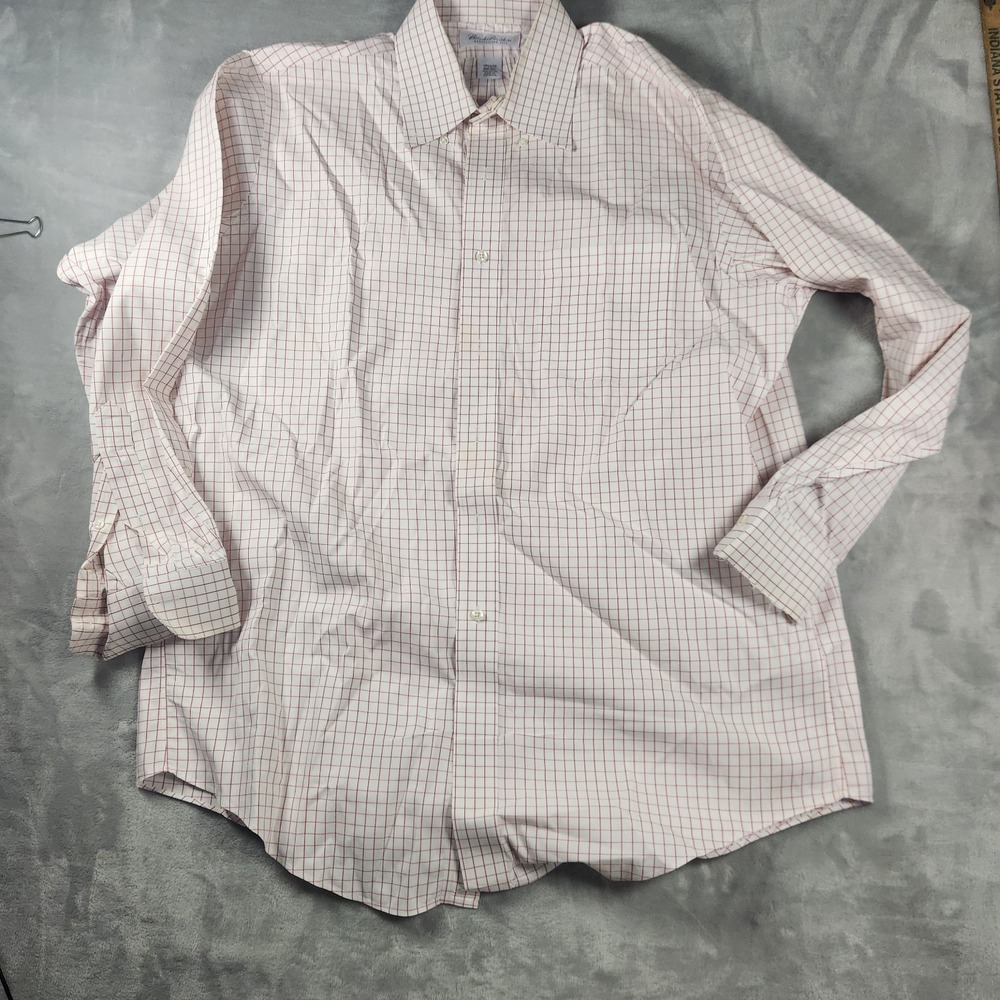 Brooks Brothers Mens 16 32/33 Dress Shirt Red Non Iron Supima Cotton Business